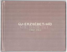 cca 1964 Az új Erzsébet híd 1960-1964, 25 db fotót tartalmazó spirálos fotóalbum az UVATERV fotóarchívumából, bemutatja a régi hidat, annak romjait és az új híd építési fázisait, 23×29 cm