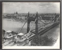 cca 1964 Az új Erzsébet híd 1960-1964, 25 db fotót tartalmazó spirálos fotóalbum az UVATERV fotóarch...