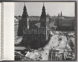 cca 1964 Az új Erzsébet híd 1960-1964, 25 db fotót tartalmazó spirálos fotóalbum az UVATERV fotóarch...