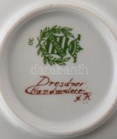 3 antik gyűjtői csésze alátéttel, klf jelzéssel, közte sárkánymintás Weimar csésze, hibátlan, m: 6-7...