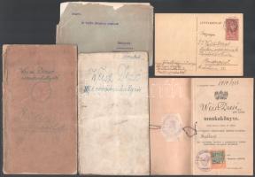 1921-1945 Valló (Weisz) Dezső izraelita orvos okmányai, 8 db, főreáliskolai tanulmányi értesítő, egy...