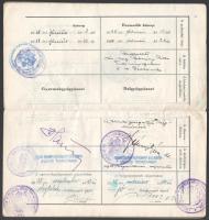 1921-1945 Valló (Weisz) Dezső izraelita orvos okmányai, 8 db, főreáliskolai tanulmányi értesítő, egy...