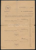 1944 Pestszentlőrinc, munkaszolgálatos leszerelési jegye, M. Kir. 100. Katonai Munkaszolgálatosokat ...