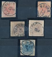 1850 5 db bélyeg olvasható, szép bélyegzésekkel / 5 stamps