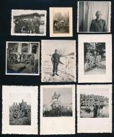 II. világháborús katonai fotók, 9 db, 5,5×4 és 8,5×6 cm közötti méretekben