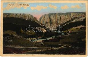 1912 Tordai-hasadék, Cheile Turzii, Torda, Turda; Torda hasadék távlatból. Füssy József kiadása / gorge (EK)