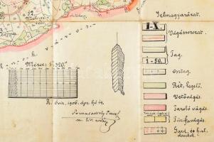 1906 Az óvízi m. kir. erdőgondnokság átnézeti térképe, (Óvíz/Stará Voda/Altwasser), kézi rajzolású, ...