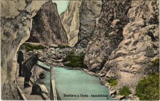 1913 Tordai-hasadék, Cheile Turzii, Torda, Turda; Danitava a Torda hasadékban. Füssy József kiadása / gorge, lake (EK)