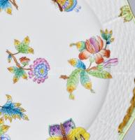 Herendi Viktória mintás lapos tányér szett, 6 db, jelzett, hibátlan, d: 25,5 cm