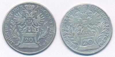 Ausztria 1763-1765. 20kr Ag "Mária Terézia" (2xklf) T:F Austria 1763-1765. 20 Kreuzer Ag &...