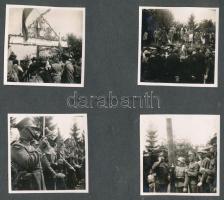 cca 1940 Ünnepség a magyar-lengyel határon, 4 db fotó, albumlapra ragasztva, 6×6 cm + Visegrádi fotók, 4 db, albumlapra ragasztva, 6×6 cm