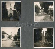 cca 1940 Ünnepség a magyar-lengyel határon, 4 db fotó, albumlapra ragasztva, 6×6 cm + Visegrádi fotó...
