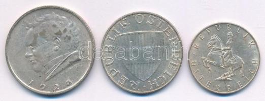 Ausztria 1928. 2Sch Ag "100 éve halt meg Schubert" + 1958. 10Sch Ag + 1960. 5Sch Ag T:AU,X...