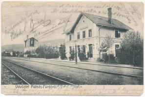 1905 Málnásfürdő, Malnas, Malnas-Bai; vasútállomás. Plása Ferenc fényképész / railway station (EM)