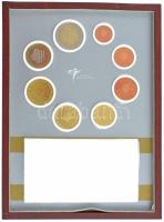 Hollandia 2001-2002. 1c-2EUR (8xklf) forgalmi összeállítás eredeti díszcsomagolásban, fa keretben T:...