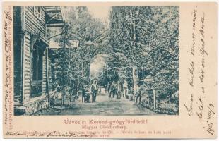 1901 Korond, Corund; Üdvözlet Korond-gyógyfürdőről! A Magyar Gleichenberg. Gáspár Gyula kiadása / spa, bath (r)
