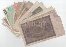 13db vegyes külföldi bankjegy, közte Lengyelország, Szlovákia, Olaszország és több Németország / Wei...