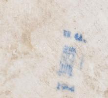 Zsolnay patika mozsár törővel, fehér mázas, jelzett, pattanással, d: 18,5 cm, m: 10 cm, törő h: 19 c...