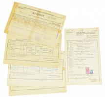 1940 Anyakönyvi kivonatok (keresztlevelek), 5 db, közte Erdélyi Református Anyaszentegyház által kiállított