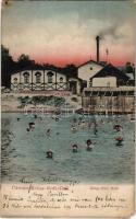 1911 Kolozs, Kolozs-sósfürdő, Kolozsfürdő, Cojocna; hideg tükör fürdő / spa, bathers (EM)