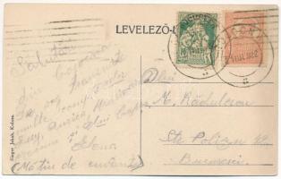 1922 Kolozs, Cojocna; Nagy utca, templom. Singer Jakab kiadása / street view, church (EK)