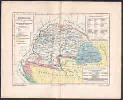 cca 1895 Magyarország a szatmári béke korában 1711. Tervezte: Dr. Acsády Ignácz. (A Magyar Nemzet Történetéhez). Bp., Athenaeum (Kellner és Mohrlüder-ny.), kis lapszéli szakadásokkal, 31,5x25,5 cm