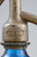 Kék antik szódás / szikvizes üveg. Minerva szikvízgyár Kispest 31 cm