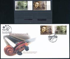 2006 125 éve született Bartók és Enescu ívszéli sor + emléklap román és magyar sorral + FDC