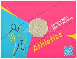 Nagy-Britannia 2011. 50p Cu-Ni &quot;Londoni Olimpia 2012 - Atlétika&quot; karton díszlapon T:UNC Great Britain 2011. 50 Pence Cu-Ni &quot;2012 London Olympics - Athletics&quot; in blister C:UNC Krause KM#1150