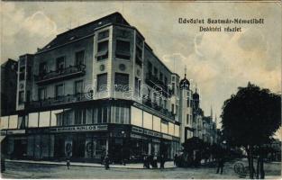 1915 Szatmárnémeti, Szatmár, Satu Mare; Deák tér, Borgida Miklós, Weisz Izsák üzlete, Fonciere Pesti Biztosító Intézet főügynöksége. Weisz Zoltán kiadása / square, shops, insurance company (fl)