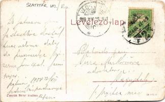 1908 Szatmárnémeti, Szatmár, Satu Mare; Deák tér, piac, Szlávik üzlete. Cseplák Bálint kiadása / squ...