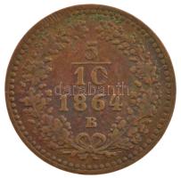 1864B 5/10kr Cu T:XF patina, karc Adamo M3