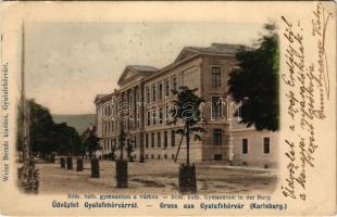 1902 Gyulafehérvár, Alba Iulia; Római katolikus gimnázium a várban. Weisz Bernát kiadása / Röm. kath. Gymnasium in der Burg / Catholic grammar school in the castle (EK)