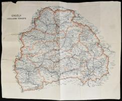 Erdély legújabb térképe, szakadással, javított, 35×44 cm