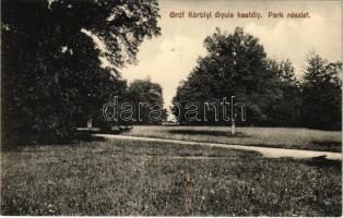 Nagykároly, Carei; Gróf Károlyi Gyula kastély, park részlet. Ruhm Ödön fényképész / castle park