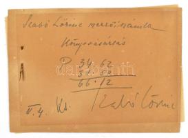 1944 Szabó Lőrinc (1900-1957) író, költő szerzői számlája a Singer és Wolfnertől, rajta autográf alá...