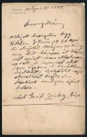 1940 Zichi és vásonkeői gróf Zichy Géza Lipót (1882-1941) producer, gyártásvezető, művészeti vezető által kiállított munkáltatói bizonyítvány, 1940. május 30.