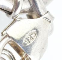 Ezüst (Ag) óralánc sasfejes medállal, jelzett, össz. 18,7 g, h: 22 cm