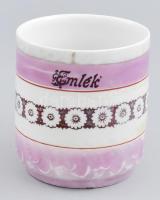 Antik Emlék bögre, kopással, m: 8,5 cm