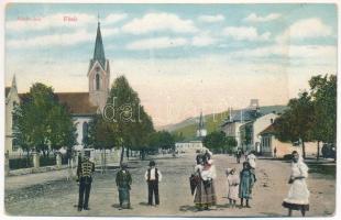 Alsókubin, Dolny Kubín (Árva, Orava); Fő tér, templom. Ferencz Adolf kiadása / main square, church (r)