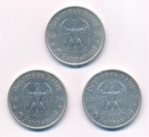 Német Harmadik Birodalom 1934A 5M Ag "Garnisonkirche" (3x) T:2 German Third Reich 1934A 5 ...