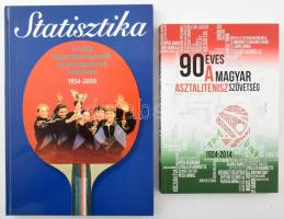 2 db asztalitenisszel foglalkozó könyv: 90 éves a magyar asztalitenisz szövetség, Statisztika, a világ legeredményesebb sportcsapatának krónikája 1954-2010