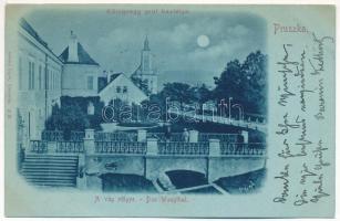 1899 (Vorläufer) Poroszka, Pruszka, Pruské; Königsegg gróf kastélya. A Vág völgye. Gansel Lipót 2M / Das Waagthal / castle, Váh valley