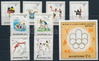 1975 Montreali nyári olimpia sor + blokk Mi 1807 A-1814 A + Mi 58