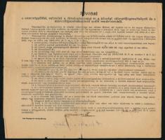 1919 Kispest, Magyar Köztársaság választási bejelentőlapja, 1919. dec. 30