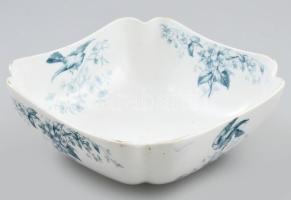 cca 1900, Brown-Westhead, Moore & Co, kínáló, matricás madaras díszítéssel, jelzéssel, kopással, 25x25x10 cm