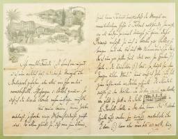 1902, Abbázia, Moriz Rosenthal (1862-1946) zongorista, Liszt Ferenc tanítványának német nyelvű level...