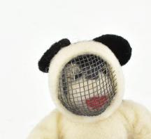 Kardvívó Mickey egér, antik plüss figura, m: 11 cm