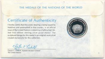 ENSZ 1978. "A Világ nemzeteinek emlékérmei - Maldív-szigetek" Ag emlékérem megcímzett érmé...