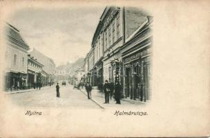 Nyitra Kalmár street with the shop of Csernyák István